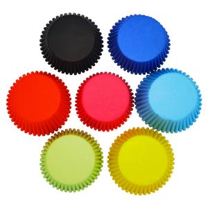 Papel Copos de Cozimento Muffins Wrappers Cupcake Forros Sólidos Colorido Graxa Prova Alimentos Bolo Bolo Moldes KDJK2203