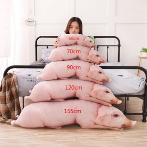 Simulato Sleeping Pig Peluche Cuscino Animali Farciti Cuscini Bambini Adulti Animali domestici Bolster Divano Sedia Decor Amico Regalo 201009