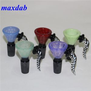 Schwere farbige Shisha-Glasschalen, 14 mm, 18 mm, Bong-Schüssel, mehrfarbig, zum Rauchen von Wasserpfeifen.