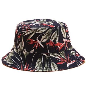 Ny 3D-blomma tryck hink hatt kvinnor japansk fahion bassäng hatt kvinnlig sommar utomhus fett topp sol mössa hip-hop fiskare hattar