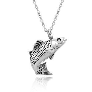 Fish Urn Necklaces for Ashes Stainless Steel Keepsake Pendant Memorial Funeral Cremation Jewelry for Men Women