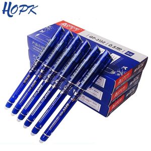 6 pcs/Set 0.5mm Erasable Pen Blue Black Ink Refill Ballpoint Pen for School Supplies Student Writing Stationery Pens GP-3132 201111