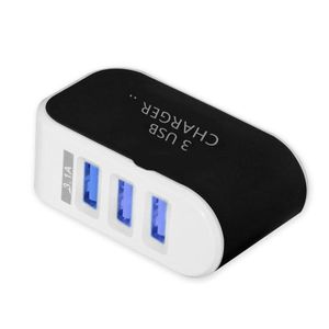 500 adet 3 portlar USB Şarj Adaptörü Seyahat Duvar Şarj 5 V 3.1A Ev Şarj Ile LED Işık Güç Adaptörü iPhone Samsung iPad Huawei Için