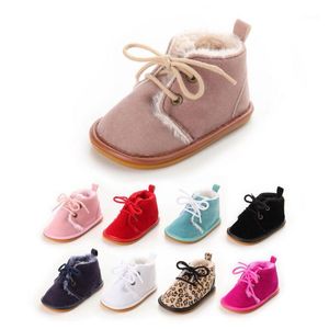 Stiefel Baby Super Warm PU Leder Mit Pelz Winter Schuhe Schnüren Blumen Druck Mokassins Kleinkind Mädchen Jungen Schnee Stiefel1