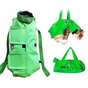 Cat Bag Health Care Hospital Soft Cat Carrier Bag for Cleaning Ear Trimming Nail Injection and Feeding Medicine Comfort Pet Bag LJ201225