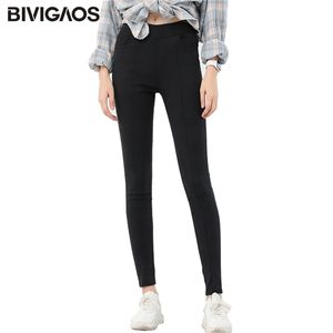 BIVIGAOS YENI MISTLINE Kum Yıkama Skinny Jeans Tayt Güz Kış Kadın Artı Boyutu Yüksek Elastik Kadife Kalem Pantolon Jeggings 210203