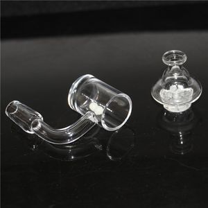 Sigara 4mm Alt Kuvars Bangers Cam İplik ile Carb Cap Inci 25mm OD 10mm 14mm 18mm Domeless Banger Çivi Beher Bongs