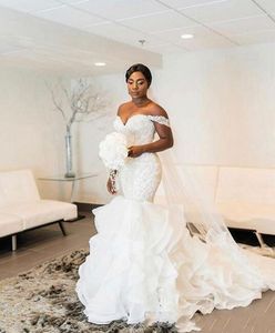 Nuovo abiti da sposa della sirifta sudafricana Vestido de Noiva, abiti da sposa cristallini in pernello in perline di pizzo.