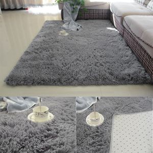 Urijk 1 pc super macio cor cinza antiderrapante macio tapete moderno tapete para sala de estar / quarto tapete de cabeceira y200416