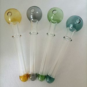 Clear Pyrex Glass Oil Burner Pipe Hookah Colorful Smoking Handle Bong Nail Burning Pipes Dab Rig