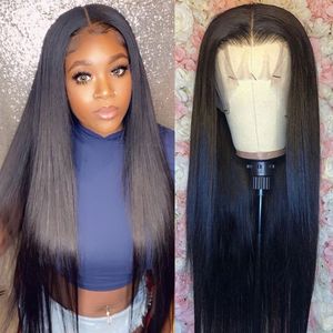 Ishow 5*5 Transparent Lace Closure Wig 28 34 40 INCH Loose Deep Curly Body Water Straight Brazilian Human Hair Lace Front Wigs Peruvian Hair