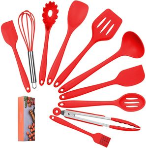 Utensili da cucina Set in silicone (10 pezzi) Bastone per utensili da cucina resistenti al calore - Antigraffio