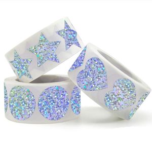 500pcs Roll 1inch Colorful Heart Paper Adhesive Stickers Box Baking Envelope Bag Wedding Party Decor Label