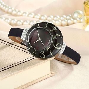 Julius Lady Women's Watch MIYOTA Quartz Mother-of-pearl Big Number Hours Fashion Clock Leather Girl's Birthday Gift No Box 201118