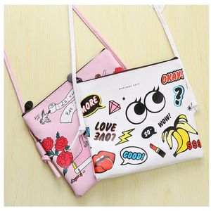 2020 New Cartoon Graffiti Printed Women Handbag Mini Crossbody Shoulder Bag Lady Daily Purses Plain Clutchs Girls Flap Bag