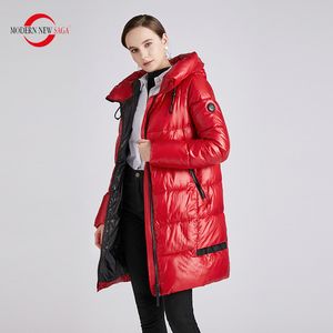 MODERN NEW SAGA Winter Coat Women Thick Cotton Padded Coat Woman Parkas Long Jacket Hooded Shiny Jacket Windproof Plus Size 201029