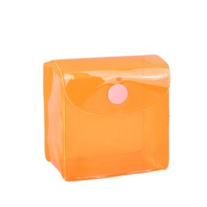 Borsa con bottone a pressione tridimensionale in PVC Borsa per confezione regalo colorata Portamonete trasparente olografico trasparente