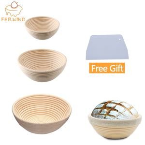 Buy Dough Banneton Bread Basket Get Scraper Free Sourdough/Bread Proofing Basket Round Rattan Baskets Dough/Bread Bakery 483 Y200612