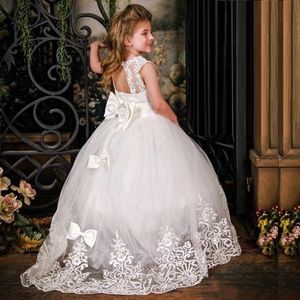 New Summer Flower Girls White Dress Kids Dresses For Girls Children Costume Princess Dress Party Wedding Dress
