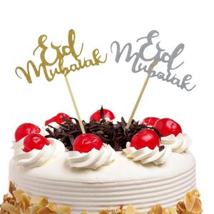 10pcs Cake Toppers Eid Mubarak Wedding Baby Shower Festa di compleanno Ramadan Decor Gold Black 8 Style Cupcake Topper Cottura musulmana Y200618