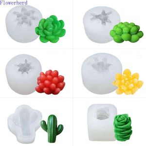 Succulente stampo in silicone liquido candela 3d sapone fatto a mano fai da te decorazione torta fondente fiore H1222