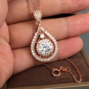 Новое розовое золото бриллиантовые ожерелья для водных капель Женские свадебные ожерелья модные украшения воля и новая песчаная