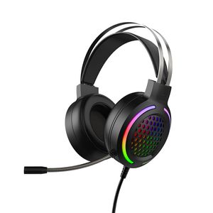 Hot H500 Hole Headset RGB Gaming Headset Wired Computer Headset Game Cell Phone Earphones Gratis frakt