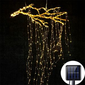 LED Fairy String Light Vines 200Lad Garland Hem Jul Bröllopsfest dekoration Solpar Powered Garden Outdoor Lightings Y201020