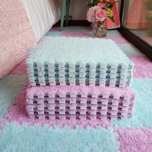 Ins Style Flannel Carpet 10pcs / Lot Fashion Mosaic Floor Mat Bedroom Living Room Decoration Materials Cute Baby Rug Home E11286 201214