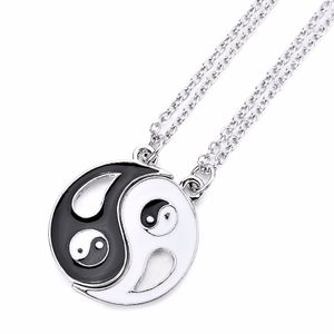 20 pçs / 10sets moda amizade colar yin yang pingente bff costurando jóias melhores amigos casal colares conjuntos para mulheres presentes homens