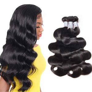 10A Virgin Brazilian Body Wave Mink Hair Bundles Weave Unprocessed Human Hair weft 1b Natural black Extension 3Piece/Lot Wavy Hairstyle FoRawMe