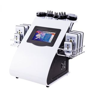 Kavitasyon şekli 6 in 1 40 K vakum sistemi ultrasonik RF lazer pedleri vücut estetik yağ yakma kilo kaybı makinesi