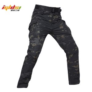 Pantaloni cargo invernali impermeabili da uomo in pile caldo IX9 Style Soft Shell Pantaloni mimetici tattici Pantaloni lunghi militari dell'esercito 5XL 201217