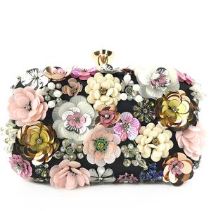 Flor frisada jóias sacos de embreagem fantasia senhoras casamento bolsa de noiva sacos de noite bolsas femininas cristal festa jantar pacote