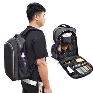 Armazenamento de salão de beleza com bolso, grande capacidade, bolsa de ferramentas de cabeleireiro, mochila de barbeiro, organizador cosmético, fechamento com zíper, produto de corte y229m