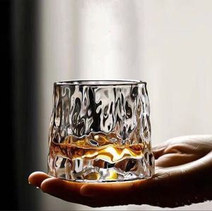 Döner Viski Gözlük Kristal Cam Kupası Kokteyl Bourbon Ev Bar Parti Için Yüksek Kapasiteli Otel Düğün Bardaklar Drinkware