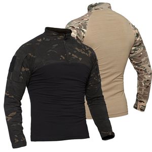 Outdoor Woodland T Shirt Hunting Strzelanie do sukienki bitewnej Mundur Tactical BDU Army Combat Odzież Koszula kamuflażowa T-shirt NO05-016