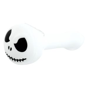 4.6'' Skull hand pipe tobacco pipe silicone hose joint with glass bowl oil rig wax burer Pipes