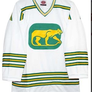 Real Men Real ricamo completo vintage Chicago Cougars Home Hockey Jersey 100% da ricamo maglia o personalizzato qualsiasi nome o maglia numero