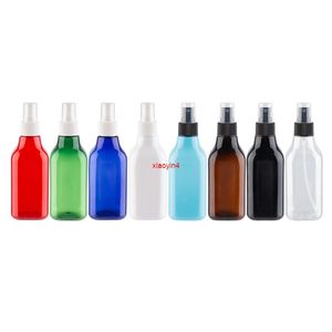 200ml x 12 kvadratisk plastflaskor med dimma Sprayer Tom Refillerbar Spray Pump Container för kosmetika Vit Tranparentgood Paket