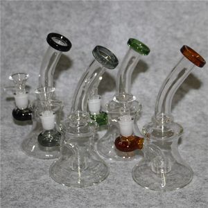 Thick Glass Beaker Bong Smoking hookah Pipes 7.4 Inchs Tall Recycler Dab Rigs Water Bongs With 14mm Bowl