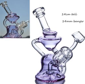 Piccole piattaforme petrolifere Narghilè unici Bong d'acqua Riciclatore Dab Rigs Tubo di fumo Vetro spesso Bong d'acqua Narghilè Bruciatore a nafta Shisha