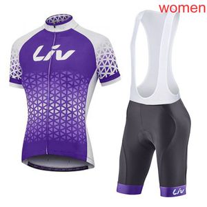 女性LIVチームサイクリングジャージースーツ夏半袖バイクユニフォーム高品質ロード自転車服サイクリング衣装Y21031004