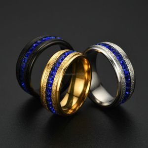 Gold Stainless steel Diamond Ring Frosted Ring engagement Wedding rings for women men Fashion Jewelry will and sandy new