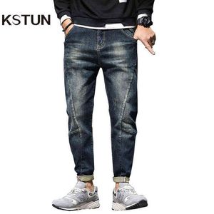 Męskie Dżinsy Harem Spodnie Moda Kieszenie Desinger Luźne Fit Baggy Moto Jeans Mężczyźni Stretch Retro Streetwear Zrelaksowany stożkowy dżinsy 42 G0104