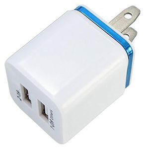 Top Quality 5V 2.1+1A Double USB AC Travel US Wall Charger Plug Dual Charger For Galaxy HTC Smart Phone Adapter