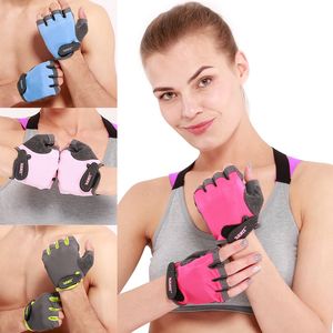 Men & Women Gym Half Finger Gloves Sports Fitness Exercise Training Wrist Silicone Anti-slip Resistance Weightlifting Gloves Q0107