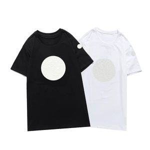 2023 Новая роскошная футболка с вышивкой, модные персонализированные мужские и женские дизайнерские футболки, женские футболки высокого качества, черные, белые, 100% хлопок AXVU