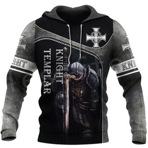 Tessffel Şövalye Templar Kostüm Zırh Kazak Newfashion Harajuku Streetwear 3Dprint Unisex Fermuar / Hoodies / Kazak / Ceket 22 C1116