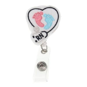 Portachiavi Medico Cartoon Feltro Porta badge retrattile Pull Reel Etichetta per carta d'identità per infermiera con Clip290R